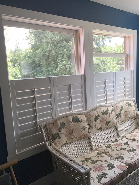 Wooden Window Shutters In A Livingroom